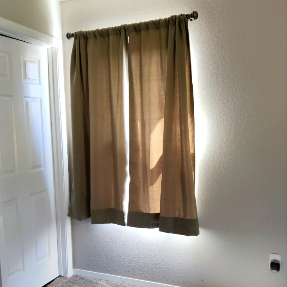 Olive/Sage green 40"W x 63" L curtains (pair of 2 panels)